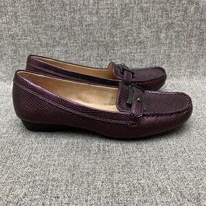 Naturalizer Gadget Loafers Womens 6 M Purple‎ Snakeskin Shoes Slip On Casual